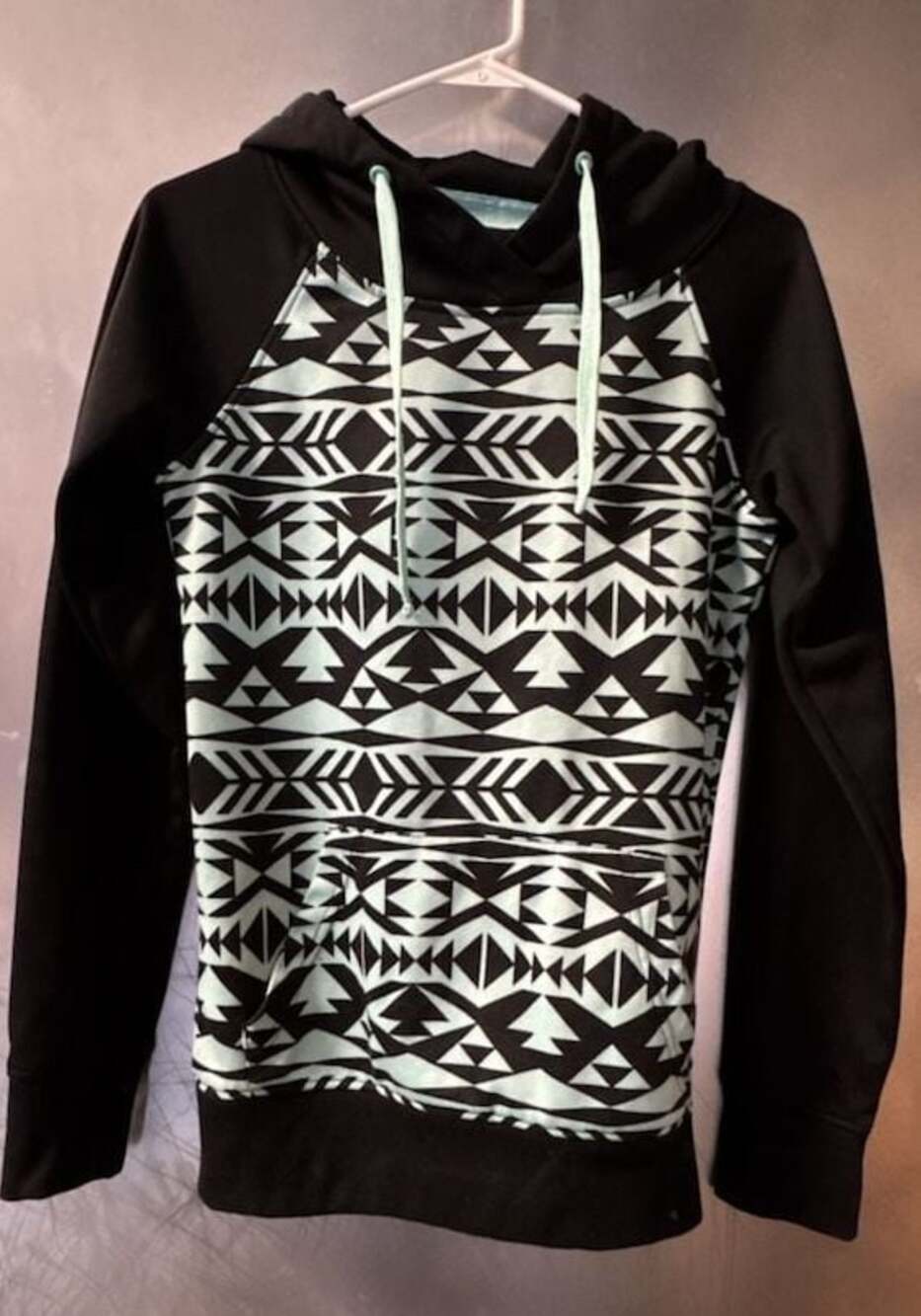 Empyre Women's Hoodie with Aztec Print and Black Space Dye